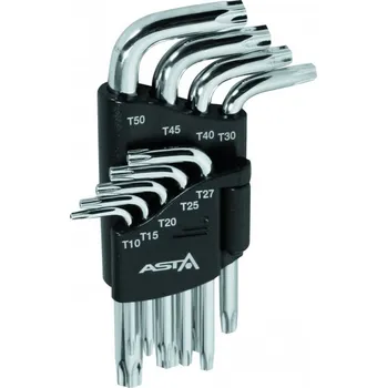 Klíč Pro-Tech shop Sada krátkých TORX klíčů T10-T50 s otvorem 9ks profi Asta A-712TF1 05524