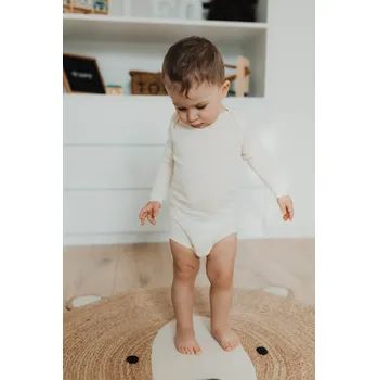 Kojenecký body Dětské body z merino vlny a hedvábí s dlouhým rukávem krémové Cosilana Velikost: 50/56