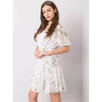 Dámské šaty Dámské květované šaty LK SK 508129.05X Bílá s olivovou - Lakerta bílo-olivová L-40