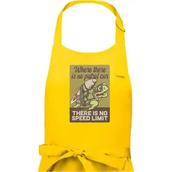 Kuchyňská zástěra Želva na cestách - Dámská zástěra na vaření - Univerzální velikost ( Žlutá )