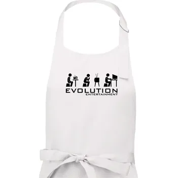 Kuchyňská zástěra Evoluce zábavy - Pánská zástěra na vaření - Univerzální velikost ( Bílá )