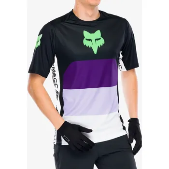 cyklistický dres Cyklistické triko Fox Ranger SS Jersey Grid - black