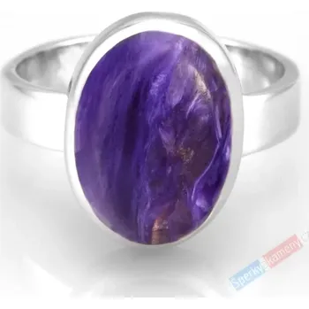 Prsten Stříbrný prsten (Ag 925/1000) s čaroitem QAA, vel. kamene cca 16 x 12 mm (CA6055R)