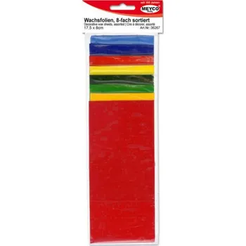 Sada barevných voskových plátků na zdobení svíček 8 barev