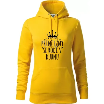 Dámská mikina Princezny se rodí v dubnu - Mikina dámská Cape s kapucí - XS ( Žlutá )