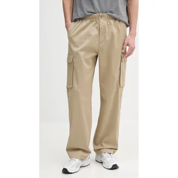 Pánské kalhoty Kalhoty Calvin Klein Jeans pánské, béžová barva, ve střihu cargo, LV040EM616 80X, vel. S
