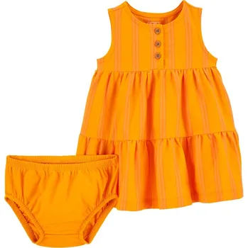 Kojenecké šaty CARTER'S Šaty s kalhotkami Yellow Stripes holka NB