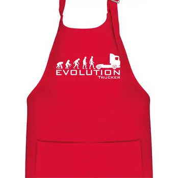Kuchyňská zástěra Evoluce trucker - Dětská zástěra na vaření - Univerzální velikost ( Červená )
