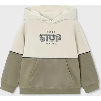 Chlapecká mikina Mikina Mayoral zelená barva, s kapucí, 4410 4410.5F.Mini.9BYA 91X, vel. 104