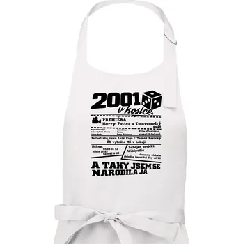 Kuchyňská zástěra 2001 v kostce - Dámská zástěra na vaření - Univerzální velikost ( Bílá )