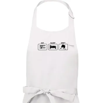 Kuchyňská zástěra Eat sleep Drift - Pánská zástěra na vaření - Univerzální velikost ( Bílá )