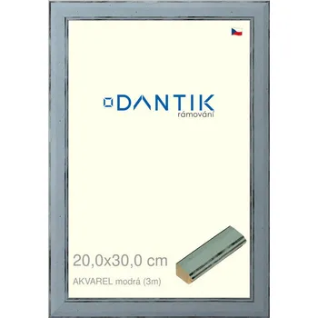 Rám na obraz DANTIK rámeček 20x30 | AKVAREL modrá (Sklo Čiré) (Vyrobeno s láskou u nás v DANTIKU)