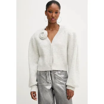 Dámský svetr Kardigan s vlnou Rotate šedá barva, 1142762344 09X, vel. XL