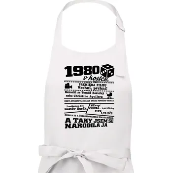 Kuchyňská zástěra 1980 v kostce - Dámská zástěra na vaření - Univerzální velikost ( Bílá )