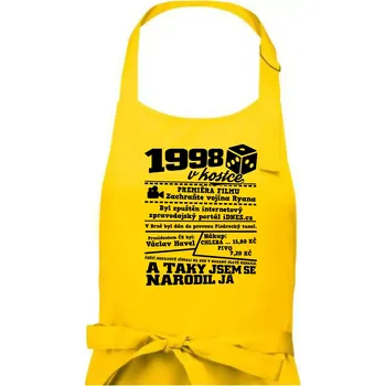 Kuchyňská zástěra 1998 v kostce - Pánská zástěra na vaření - Univerzální velikost ( Žlutá )
