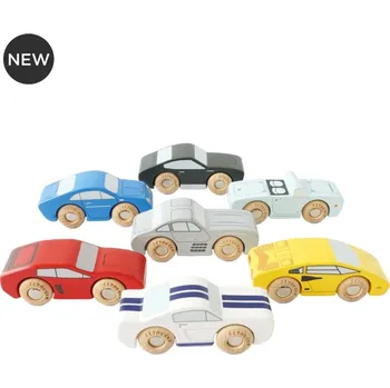 Výuková hračka Le Toy Van Set dřevěných sportovních autíček