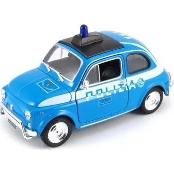 Výuková hračka Welly Fiat Nuova 500 Polizia 1:24