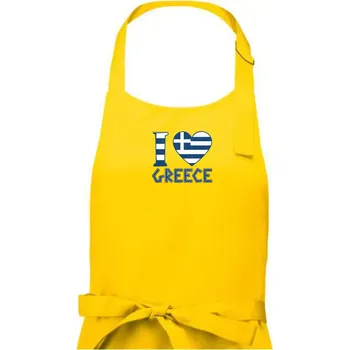 Kuchyňská zástěra I love Greece - Dámská zástěra na vaření - Univerzální velikost ( Žlutá )