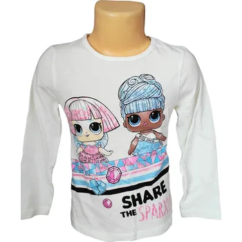 Dívčí tričko Sun City Dívčí tričko L.O.L. Share the sparkle dlouhý rukáv Krémová, Velikost: 116 116