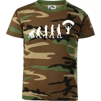 Evoluce paragliding - Dětské maskáčové triko - 146 cm/10 let ( Hnědý maskáč )