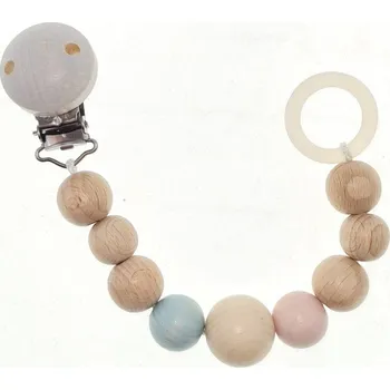 Výuková hračka Hess Klips na dudlík Nature růžová/modrá