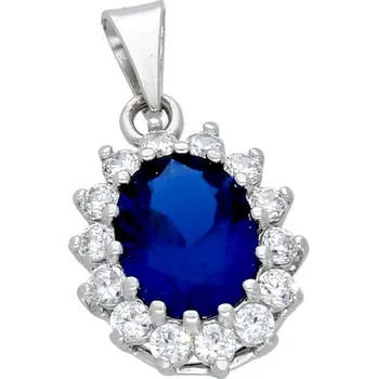 Přívěsek Goldstore Stříbrný přívěs modrý safír a zirkony Varianta: stříbrný přívěs