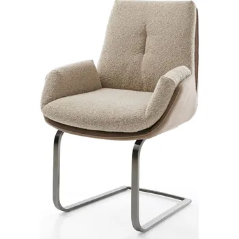 Jídelní židle DELIFE Jídelní židle Clea-Flex kombinace materiálů tmavě béžová jídelní židle plochá grafitová