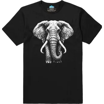 Pánské tričko Pánské tričko Slon africký (Velikost: 4XL, Barva: Černá)