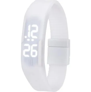 Chytré hodinky Dětské digitální LED hodinky Barevné silikonové hodinky s dotykovým displejem Moderní sportovní hodinky pro děti Chlapecké a dívčí bílá