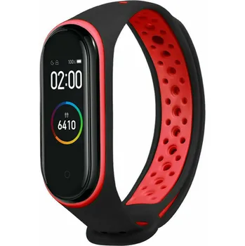 Příslušenství k chytrým hodinkám eses Náramek dírkovaný pro Xiaomi Mi Band 3 a Xiaomi Mi Band 4 - Černo červený