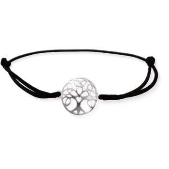 Náramek Yoowey Šňůrkový náramek stříbrný strom života KA5015