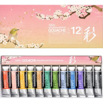 Vodová barva Kvašové barvy Holbein - Spring, sada 12 ks
