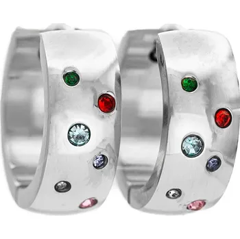 Náušnice BRUNOshop.cz Náušnice VZOROVANÉ KROUŽKY s kamínky BAREVNÉ