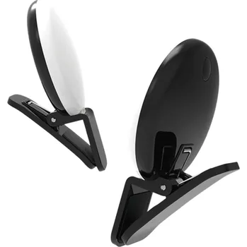 Selfie tyč LED kroužkové světlo s klipem a USB nabíjením Přenosná lampa pro mobil Selfie a živé video Univerzální doplňkové světlo pro fotografování černá