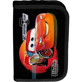 Penál PASO Školní penál Cars Blesk McQueen – plně vybavený, dvouklopový