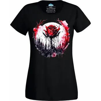Dámské tričko Krvavá Růže Smrti (Velikost: 4XL, Barva: Černá)