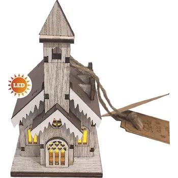 Vánoční světelná dekorace ARGUS Vánoční dekorace a dárek kostelík s LED světlem 23660002