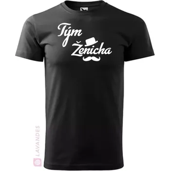 Tričko pro tým ženicha - klobouk, černá, 3XL (Tričko pro tým ženicha)