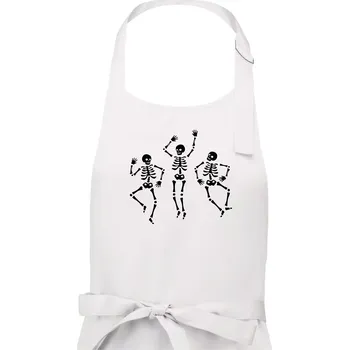 Kuchyňská zástěra Tancující kostlivci - Dámská zástěra na vaření - Univerzální velikost ( Bílá )