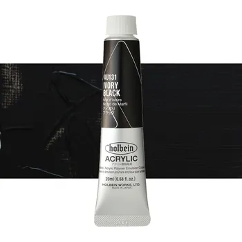 Vodová barva Akrylová barva Holbein Heavy Body - Ivory Black Balení: 20 ml