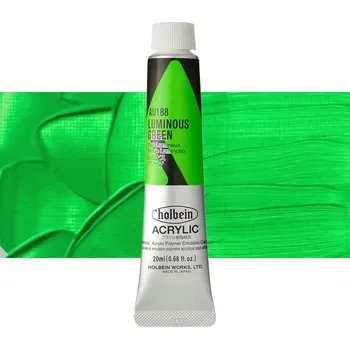 Vodová barva Akrylová barva Holbein Heavy Body - Luminous Green Balení: 20 ml