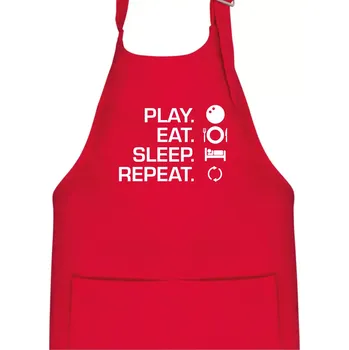 Kuchyňská zástěra Play eat sleep squash - Dětská zástěra na vaření - Univerzální velikost ( Červená )