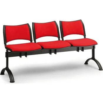 Čalouněná lavice SMART, 3-sedák - černé nohy, modrá