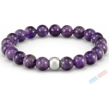 Náramek Pánský náramek z tmavého ametystu, "proti duševnímu přepětí a stresu" (AM363NS)