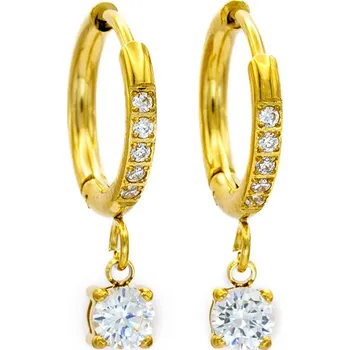 Náušnice BRUNOshop.cz Visací náušnice KAMÍNEK GOLD