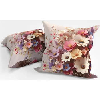 Povlak na dekorativní polštářek Povlak na polštářek Růžové květy