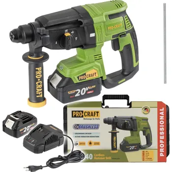 Aku vrtací kladivo Procraft PHA40 + ZDARMA pracovní rukavice + brýle