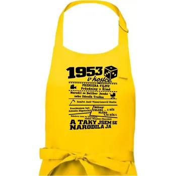 Kuchyňská zástěra 1953 v kostce - Dámská zástěra na vaření - Univerzální velikost ( Žlutá )