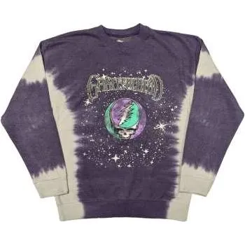 Zahraniční hudba Merch Grateful Dead: Grateful Dead Unisex Dip Dye Sweatshirt: Cosmic Stealie (wash Collection) (purple) (x-large) XL