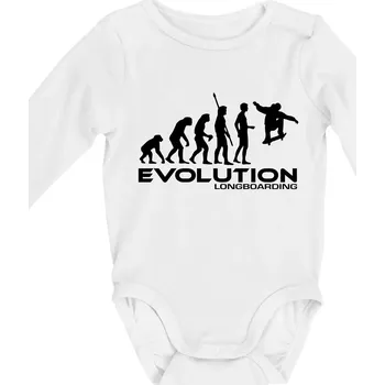Kojenecký body Evoluce longboard jump - Body kojenecké s dlouhým rukávem - Dlouhý r. do 3 měs ( Bílá )
